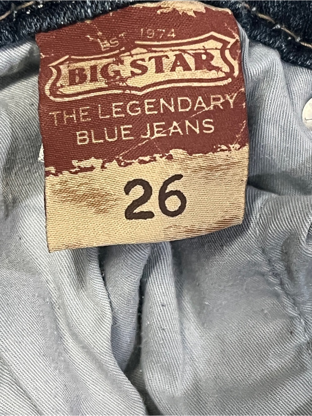 Big Star Jenae Dark Wash Embellished Pocket Jeans size 26 Vintage Y2K - Picture 13 of 15